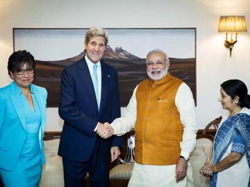 Modi with Kerry Swaraj